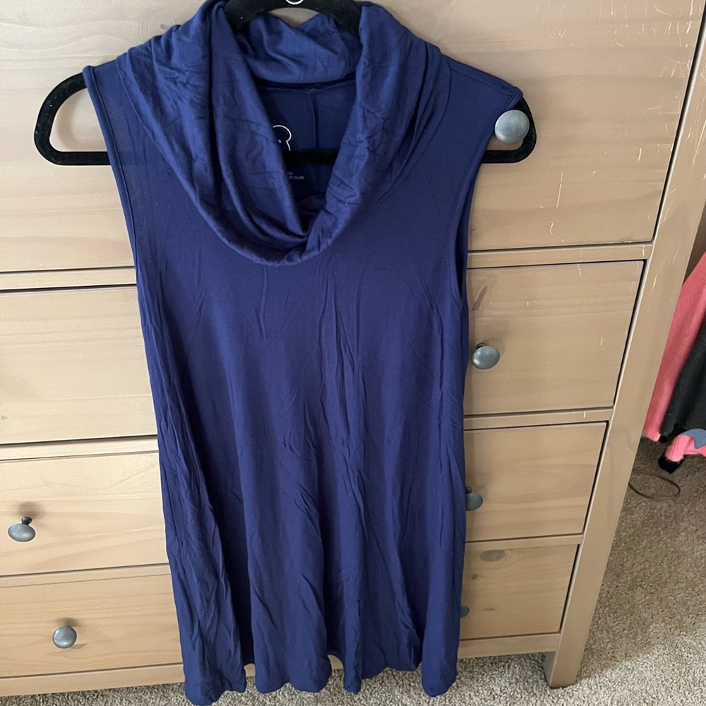 Color Bear Sleeveless Cowl Neck Dress - Blue